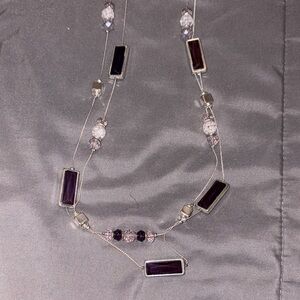 New York & Company Silver and Purple Necklace